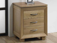SleepCraft Symmetry Oak 3 Drawer Bedside