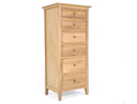 Zocalo Seville Oak 6 Drawer Narrow Chest