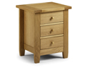 Julian Bowen Lyndhurst White Oak 3 Drawer Bed side Cabinet