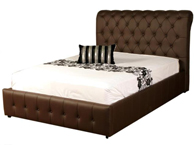 Dorlux Rio Chesterfield Style Buttoned Leather Sleigh Bed Frame