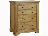 Bestpricebeds Loire French Oak 2 Over 3 Drawer Chest