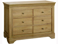 Bestpricebeds Loire Oak 3 by 3 Drawer Chest