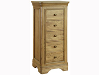 Bestpricebeds Loire Oak 5 Drawer Wellington Chest