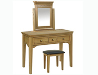 Bestpricebeds Loire Oak Dressing Table with Optional mirror and Stool