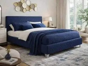 TL Avant Garde Brooklyn Blue Fabric Bed Frame