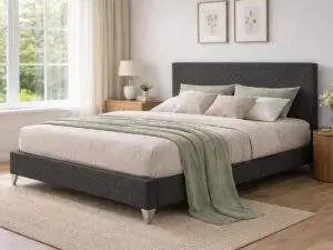 TL Avant Garde Brooklyn Dark Grey Fabric Bed Frame
