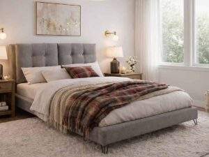 TL Avant Garde Tuscany Grey Fabric Bed Frame