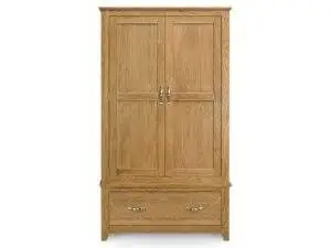 Oak Bedrooms Brant 2 Door & 1 Drawer Oak Wardrobe