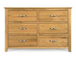 Oak Bedrooms Brant 6 Drawer Wide Oak Chest of Drawers