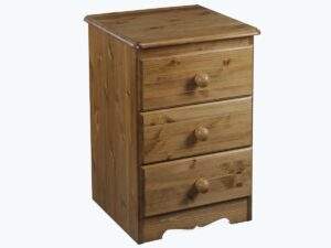 Windsor Pine 3 Drawer Pine Bedside Cabinet