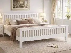 Time Living Turin White Wood Bed Frame