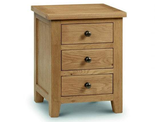 Julian Bowen Marlborough Oak 3 Drawer Bedside