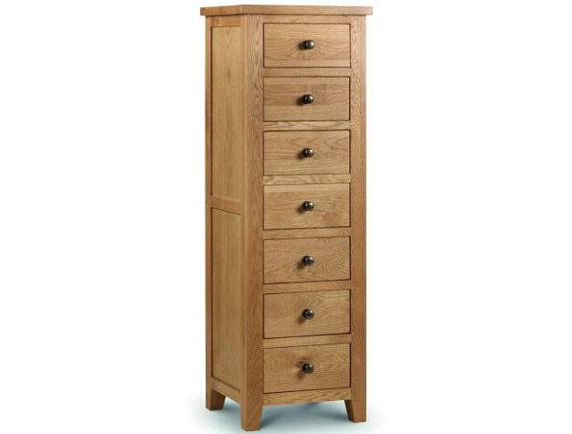 Julian Bowen Marlborough American Oak 7 Drawer Tall chest
