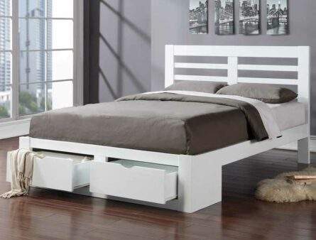 Flintshire Furniture Bretton White Wooden Drawer Bed Frame