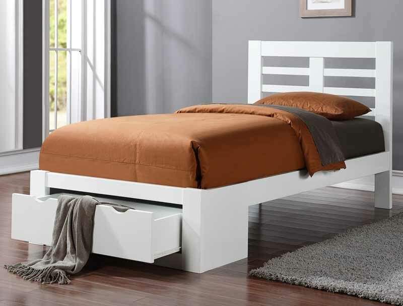 Flintshire Furniture Bretton White Wooden Drawer Bed Frame