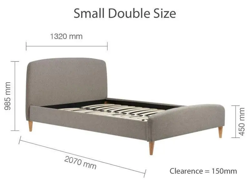 Birlea Quebec Grey Fabric Bed Frame
