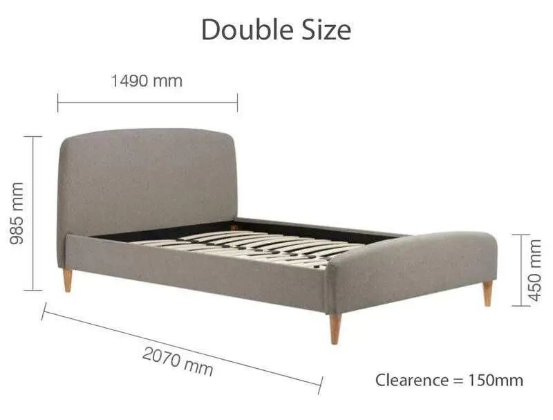 Birlea Quebec Grey Fabric Bed Frame