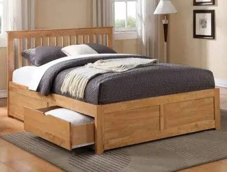 BPB  Pentire Oak or White Finish 2 Drawer Bed Frame