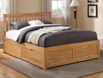 BPB  Pentire Oak or White Finish 2 Drawer Bed Frame