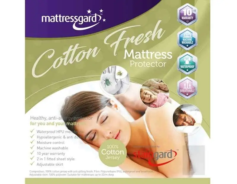 Mattressgard Cotton Fresh Waterproof Protector/Sheet