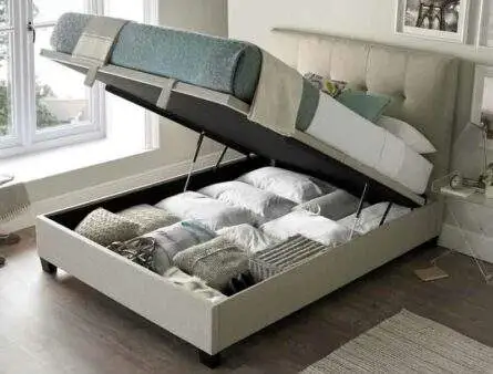 Kaydian Walkworth Oatmeal Fabric Ottoman bed Frame