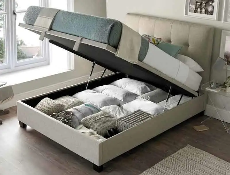 Kaydian Walkworth Oatmeal Fabric Ottoman bed Frame