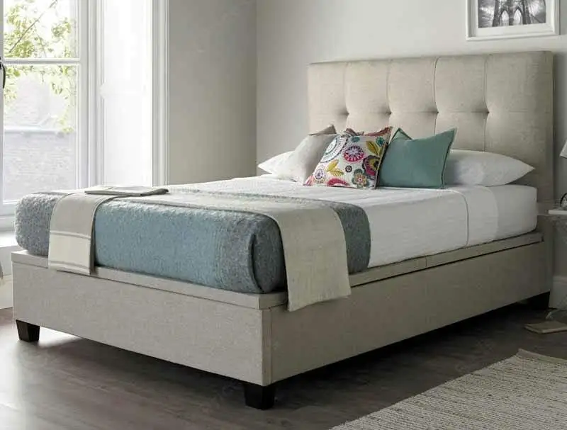 Kaydian Walkworth Oatmeal Fabric Ottoman bed Frame