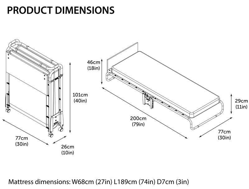 JAY-BE Revolution Rebound E- Fibre Folding Bed