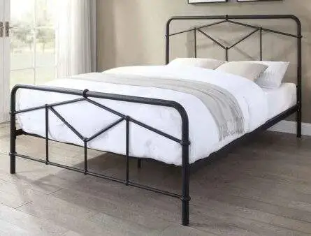 Flintshire Axton Black Metal Bed Frame