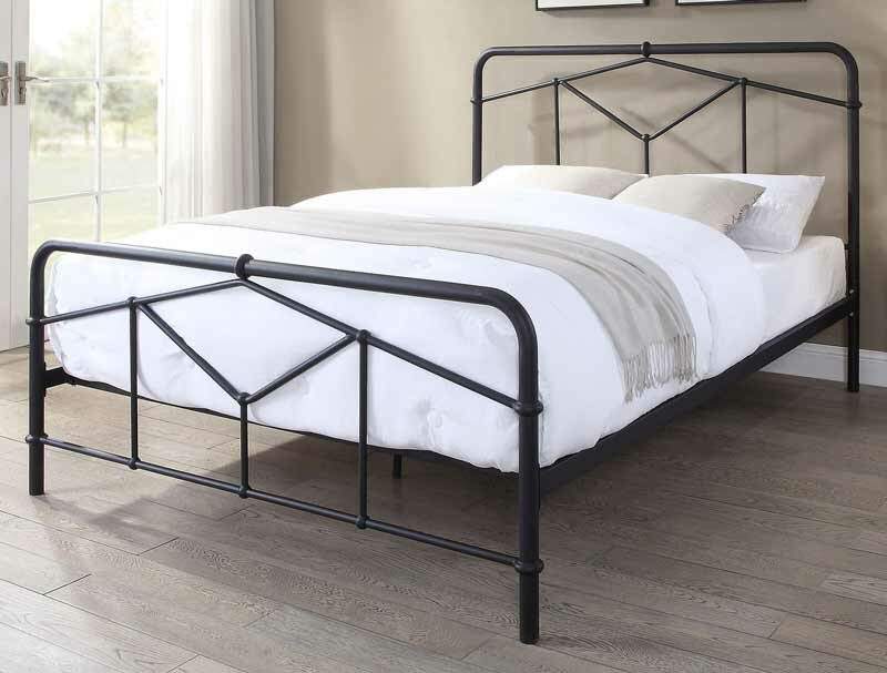 Flintshire Axton Black Metal Bed Frame