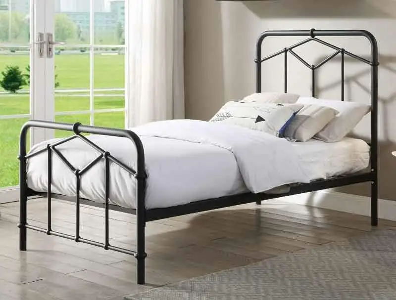 Flintshire Axton Black Metal Bed Frame