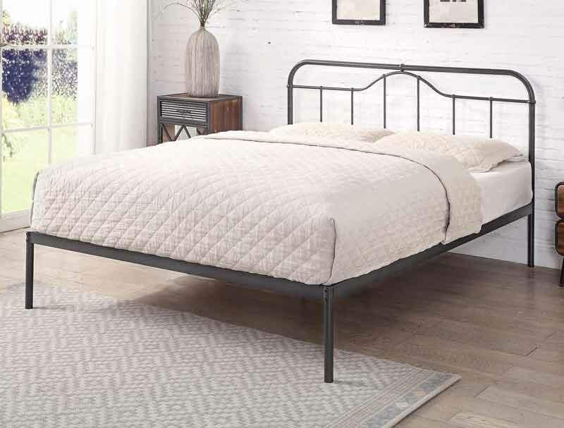 Flintshire Oakenholt Matt Black Metal Bed Frame