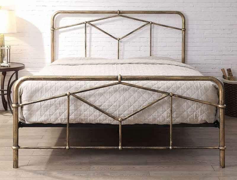 Flintshire Axton Antique Bronze/Gold Metal Bed Frame
