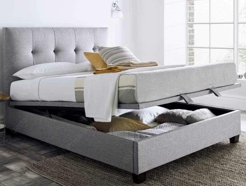 Kaydian Walkworth Marbella Grey Fabric Ottoman Bed Frame