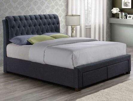 Birlea Valentino Charcoal 2 Drawer Fabric Bed