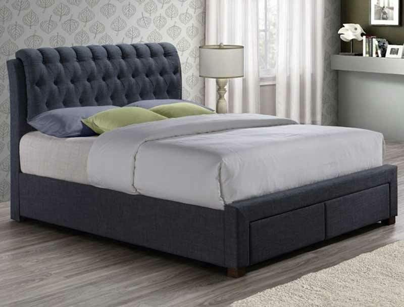 Birlea Valentino Charcoal 2 Drawer Fabric Bed