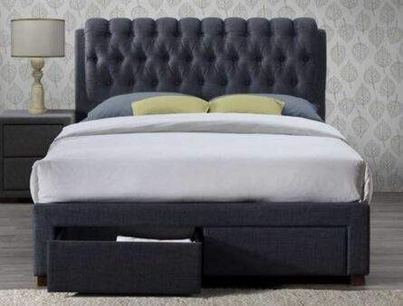 Birlea Valentino Charcoal 2 Drawer Fabric Bed