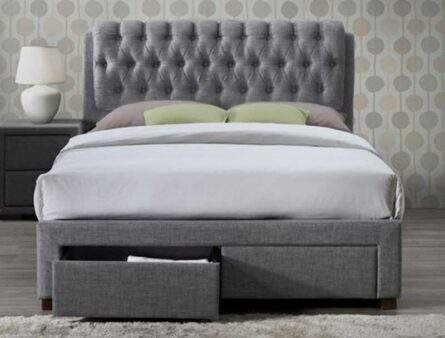 Birlea Valentino Grey 2 Drawer Fabric Bed