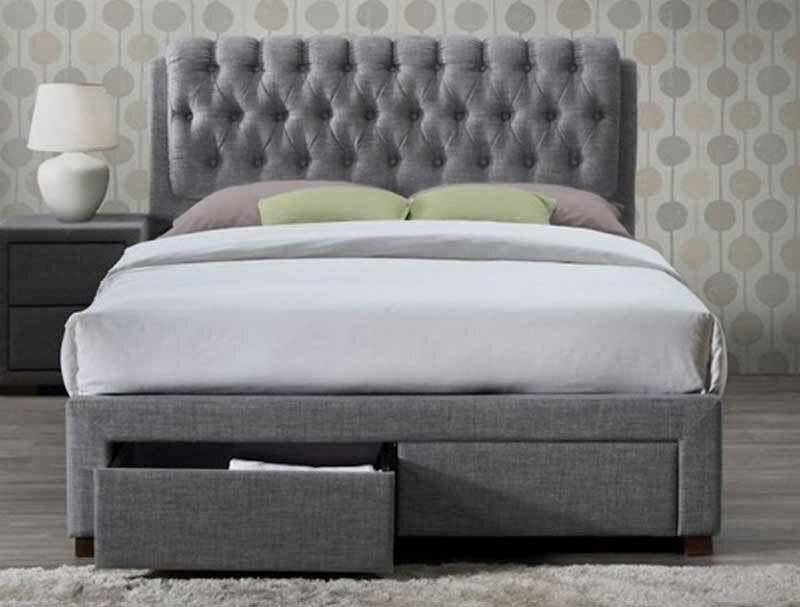 Birlea Valentino Grey 2 Drawer Fabric Bed