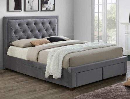 Birlea Woodbury Grey Fabric 4 Drawer Bed Frame