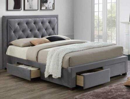 Birlea Woodbury Grey Fabric 4 Drawer Bed Frame