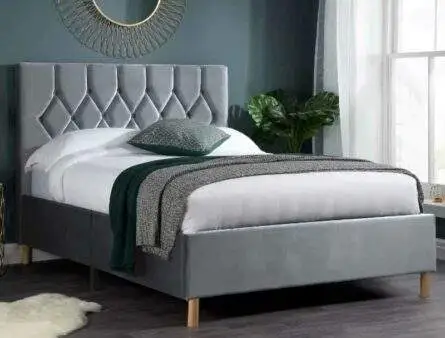 Birlea Loxley Grey Colour Fabric Bed Frame