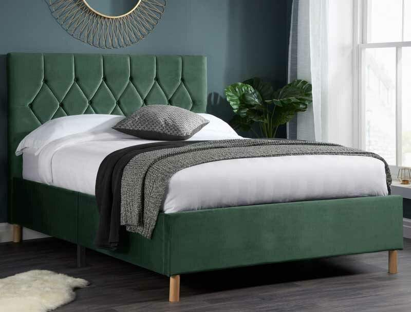 Birlea Loxley Green Fabric Bed Frame