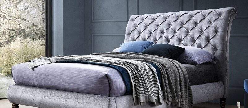 TL Avant Garde Venice Velvet Fabric Bed Frame