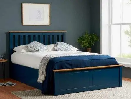 Birlea Navy Blue & Oak Colour Ottoman Bed Frame