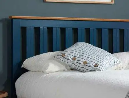 Birlea Navy Blue & Oak Colour Ottoman Bed Frame