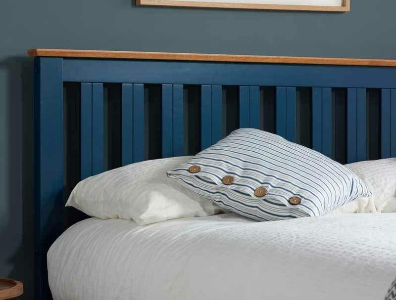 Birlea Navy Blue & Oak Colour Ottoman Bed Frame