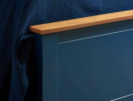 Birlea Navy Blue & Oak Colour Ottoman Bed Frame