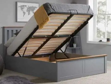 Birlea Stone Grey Painted Ottoman Bed Frame
