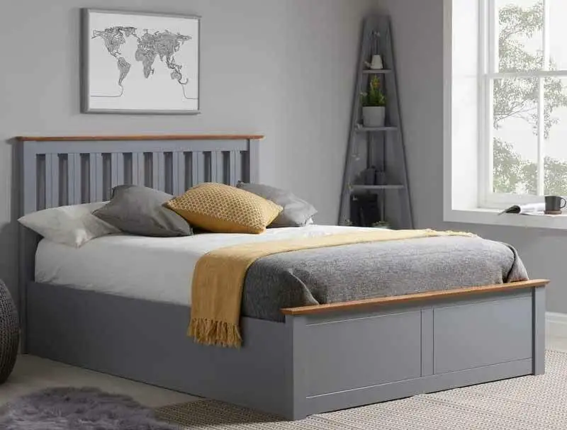 Birlea Stone Grey Painted Ottoman Bed Frame